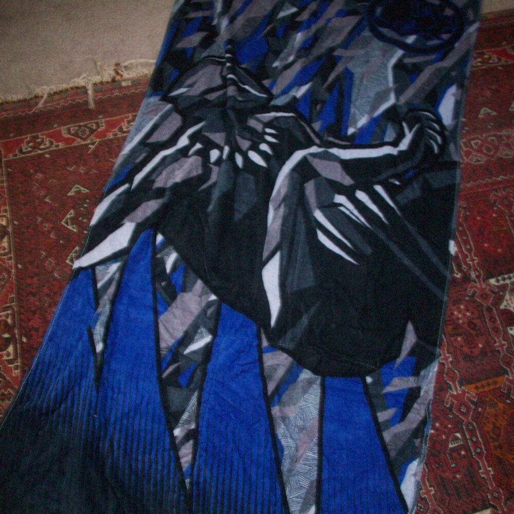 Marvel Towel, Authentic Disney, Black Panther, All Cotton,  59" L x 29" W w Sack